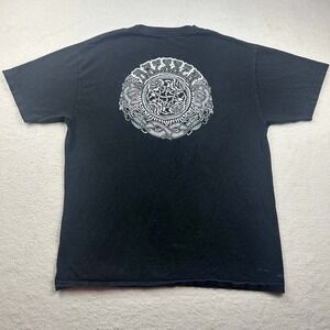 Vintage Black Norse Viking Wolf Dragon Celtic‎ Knot Graphic T-Shirt Size Large